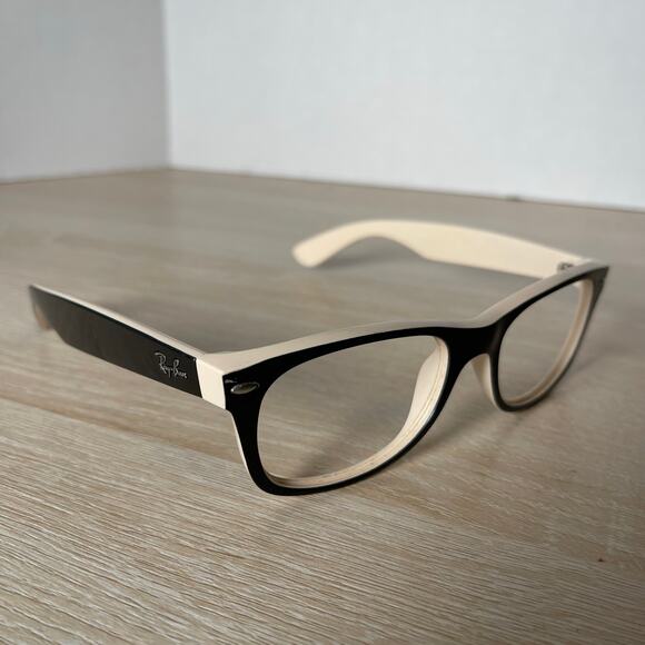 Ray-Ban RB2132 New Wayfarer 875 Sunglasses Frames Only Black Beige 52-18-145 - Picture 1 of 8